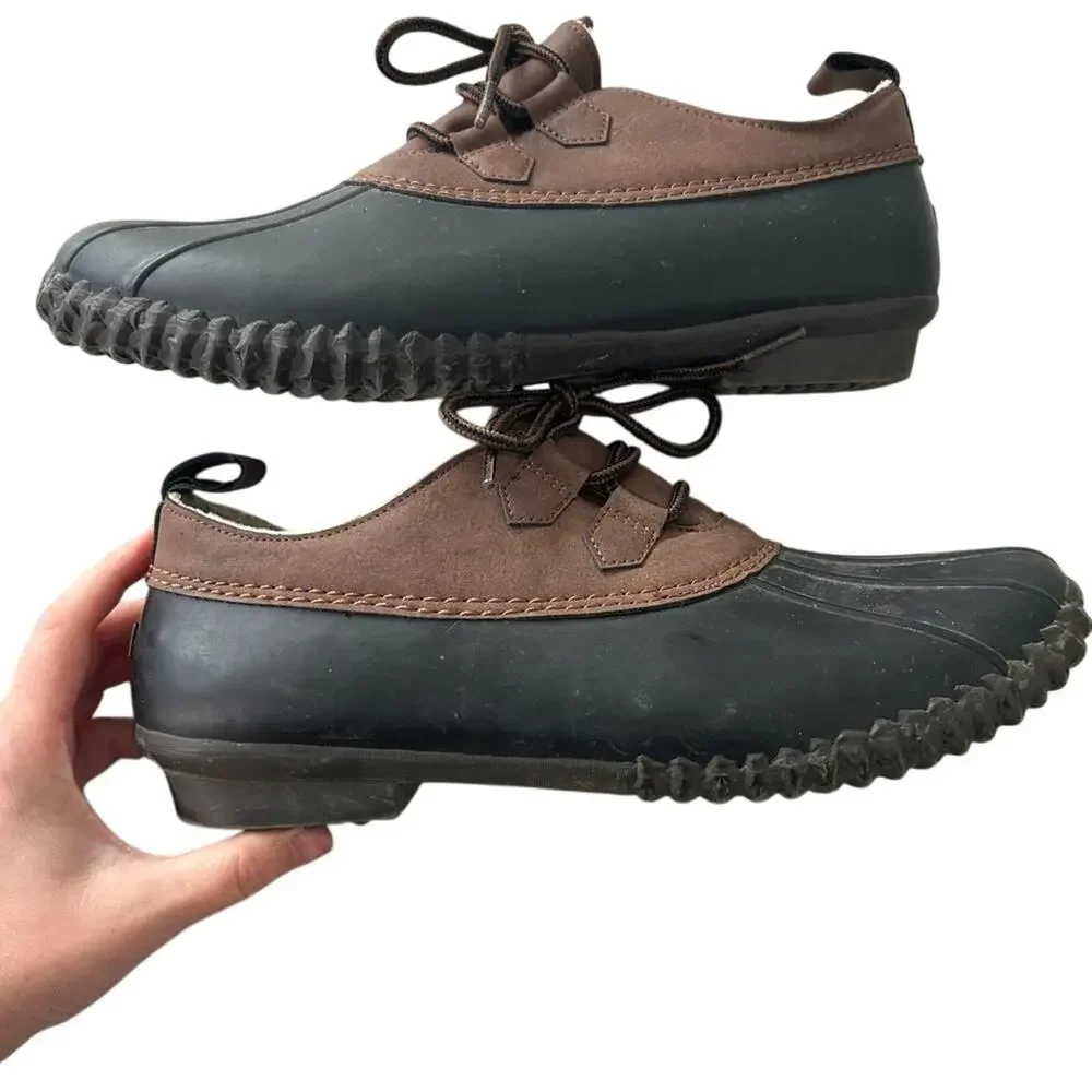 JBU by Jambu Women’s Glenda Black and Brown Waterproof Duck Shoes